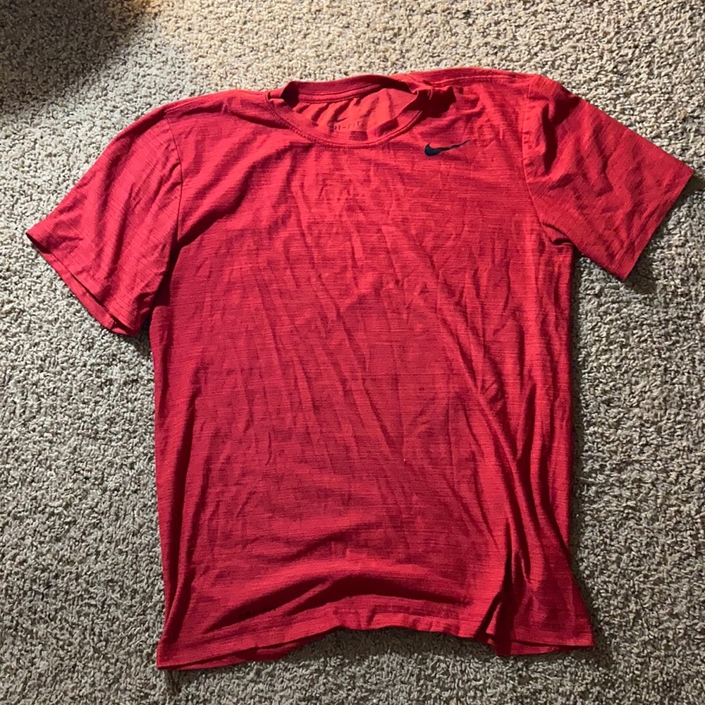 Red Nike Dri-fit short sleeve shirt